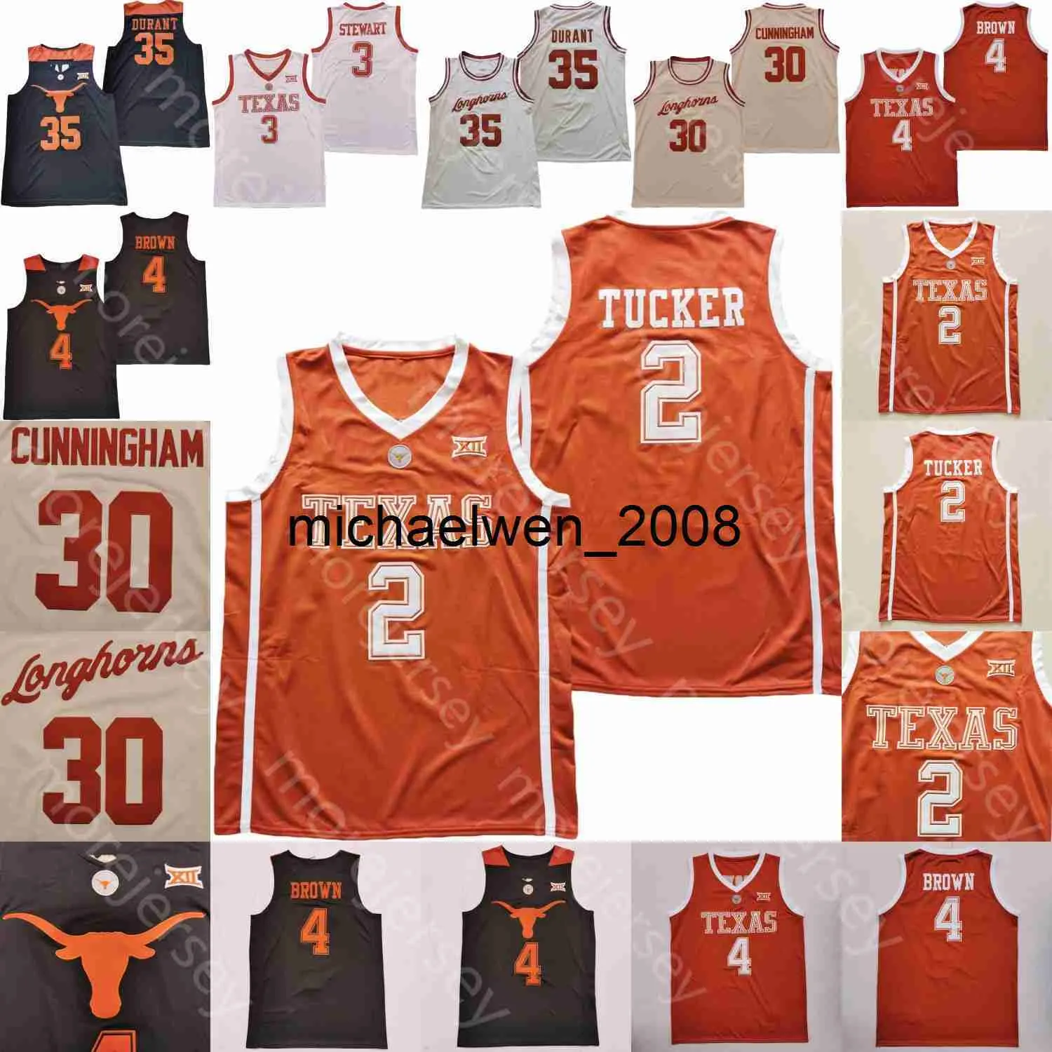 MI08 Texas Longhorns كرة السلة Jersey NCAA College Devin Askew Timmy Allen DiLan Disu Christian Marcus Care Bott Gavin Perryman Jones Hepa Williams