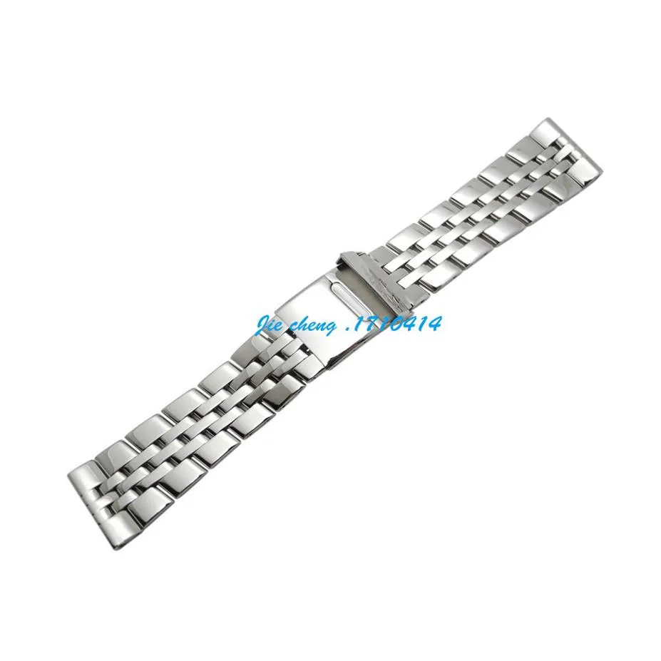 Jawoder Watchband 22mm 24mm Full polerat rostfritt stål Watch Band Rem armband Tillbehör Silveradapter för Superocean251C