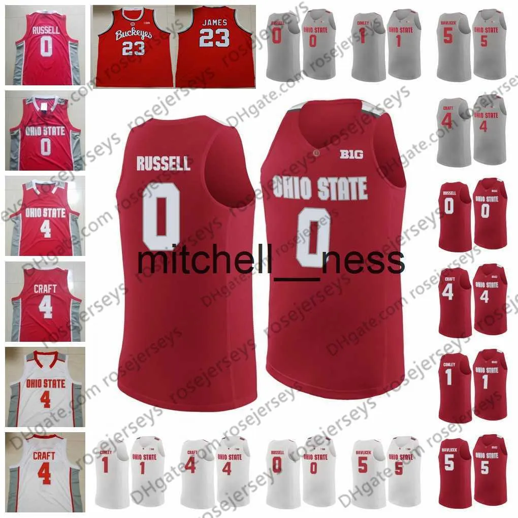 Mit8 Customized Ohio State Buckeyes #0 Russell 1 Conley 4 Craft 5 Havlicek DAngelo Mike Aaron John Men Youth Kid Red White Jerseys 4XL