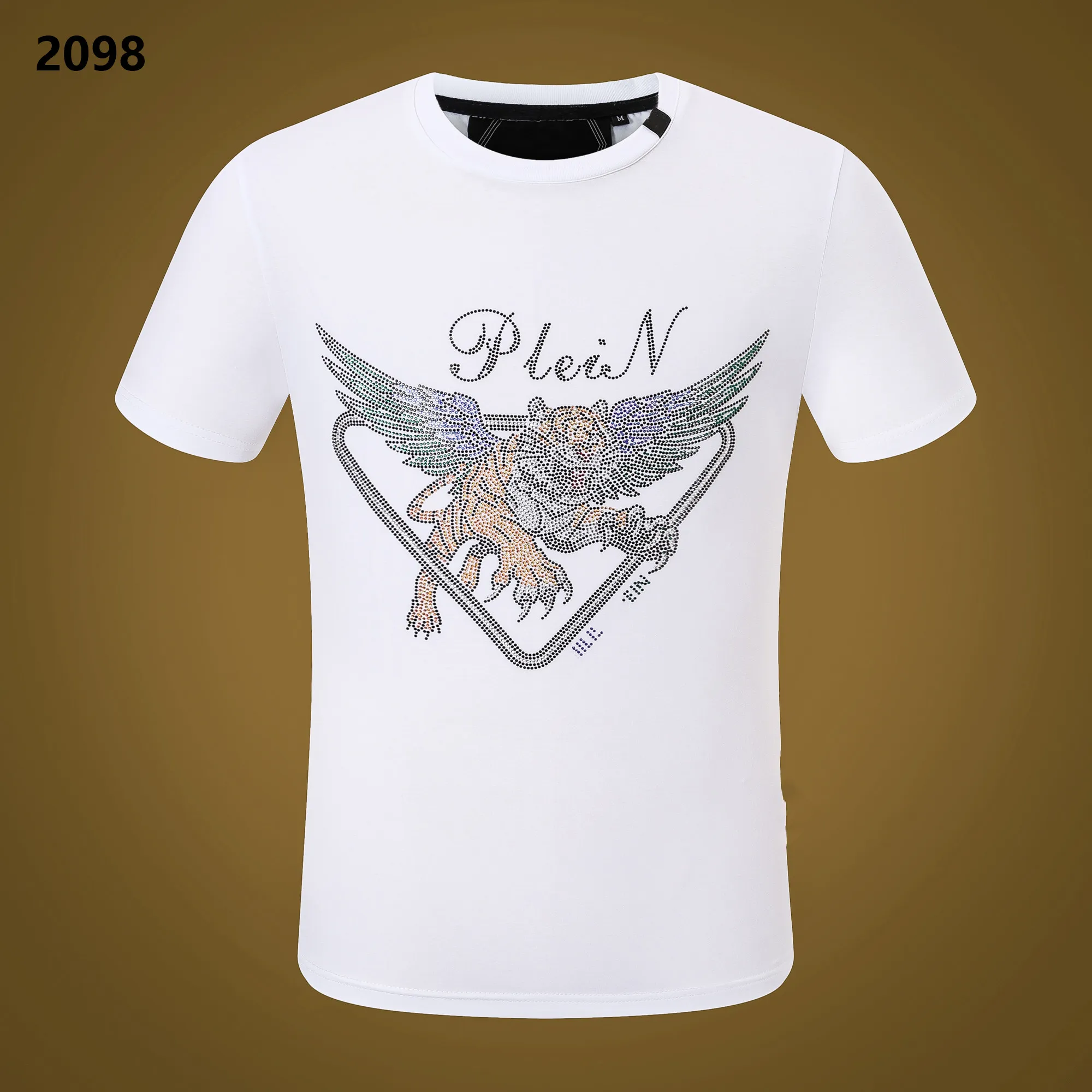 T-shirt da uomo Phillip Plain T-shirt con stampa lettera T-shirt di lusso nera Fashion Designer Summer Top manica corta taglia M-3XL PP2098