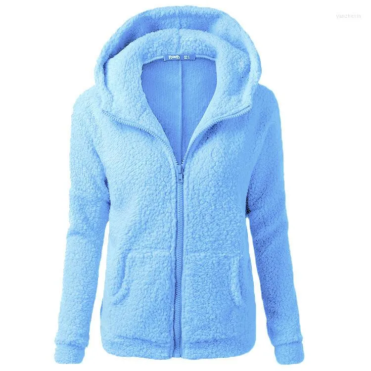 Women's Jackets S-5XL Womens Hoodies Jacket Winter Warm Fleece Soft Teddy Jumper Hoody Parkas Casual Streetwear Sweater Coat With Pocket