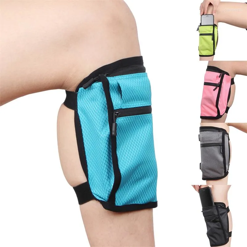 Sacs de plein air Ceinture de jambe de voyage invisible Respirant Antichoc Carte Portefeuille d'argent Antidérapant Sangle élastique Équipement de fitness multifonctionnel