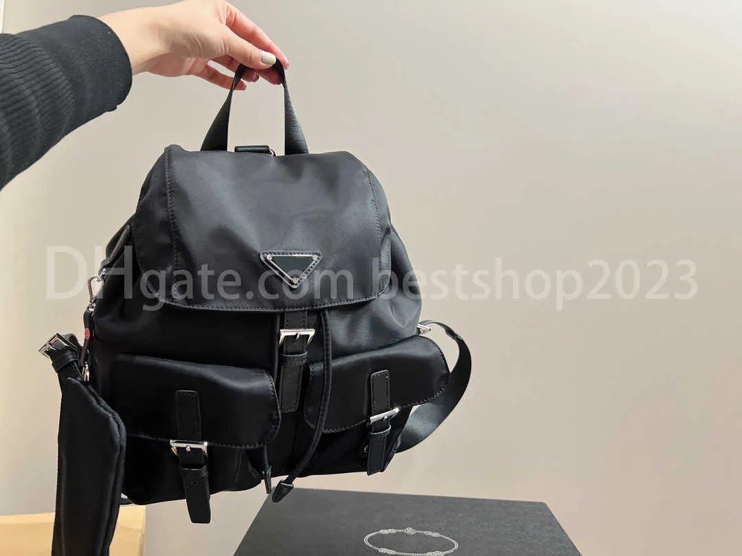 5A Designer Noir Sac À Dos Sac D'école En Nylon Étudiant Sac En Plein Air Voyage Sac À Bandoulière Hommes Femme Sac À Dos