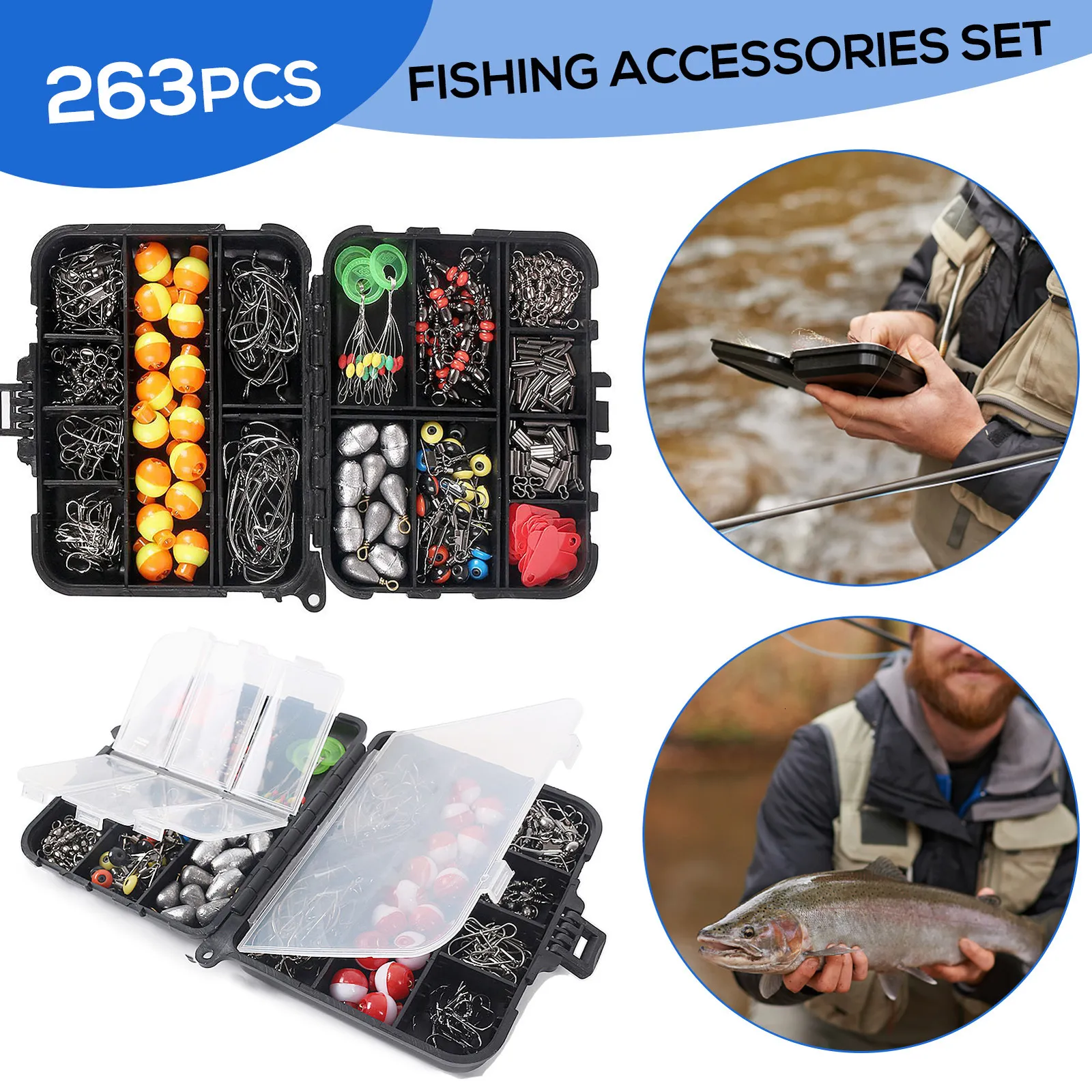 Fishing Hooks Set Fishing Accessories Set With Tackle Box