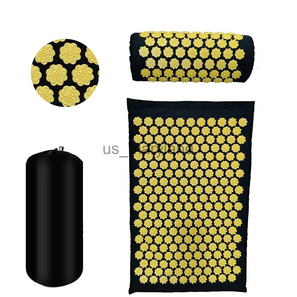 Yoga Mats Massaggiatore Cuscino Shakti Mat Tappetino per massaggio Digitopressione Alleviare lo stress Schiena Dolore al corpo Spike Mat Tappetino per massaggio con agopuntura J2305