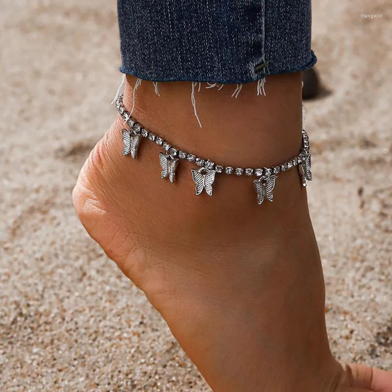 Неклеты Bohemia Gold Color Butterfly Bracelet набор для женщин мода мода летняя пляжная сеть для ног бого украшений
