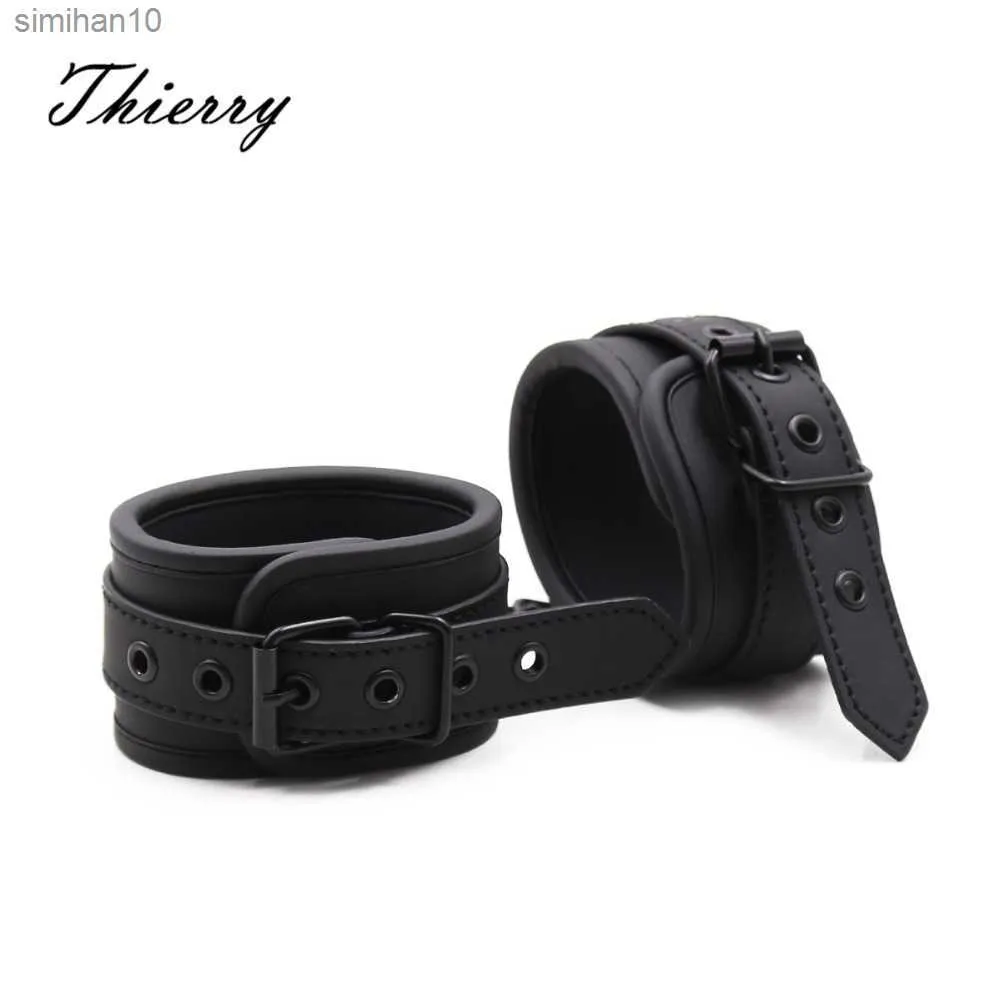 Thierry Réglable PU Cuir Érotique Mains Poignet Cheville s Bondage Contraintes Jeux Adultes BDSM Sex Toys Accessoires Exotiques L230518