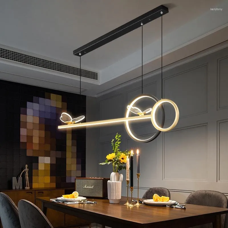 Kroonluchters SANDYHA Nordic Luxe Vlinder Voor Living Eetkamer Tafel Art Design Indoor Home Decor Strip Hangende Verlichting