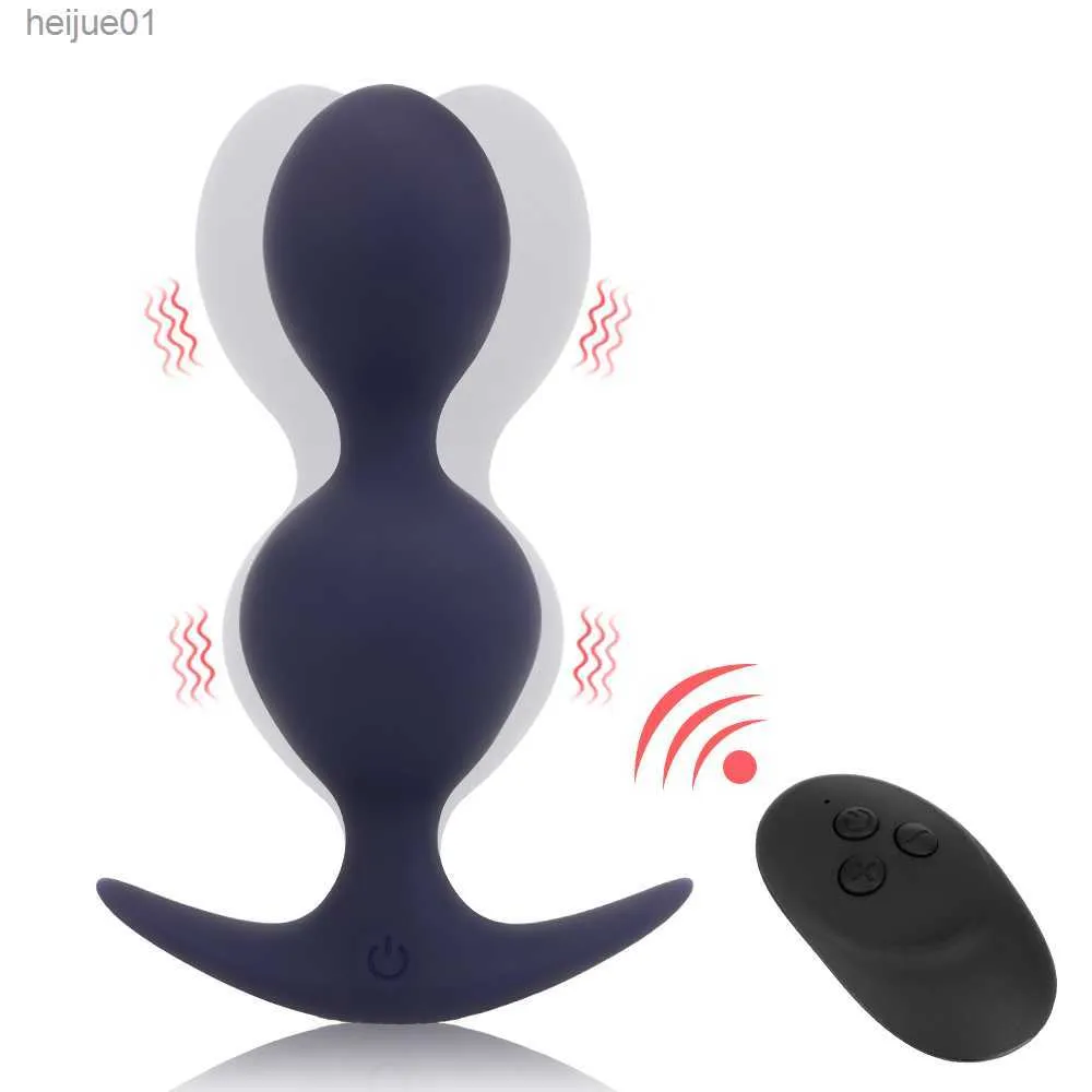 Tissu Télécommande Plug Anal Mâle Butt Plug Vibrant Prostate Masseur Anal Perle Vibrateur Anal Sex Toy pour Femme Homme Masturbation Coupe Adulte Équipement L230518