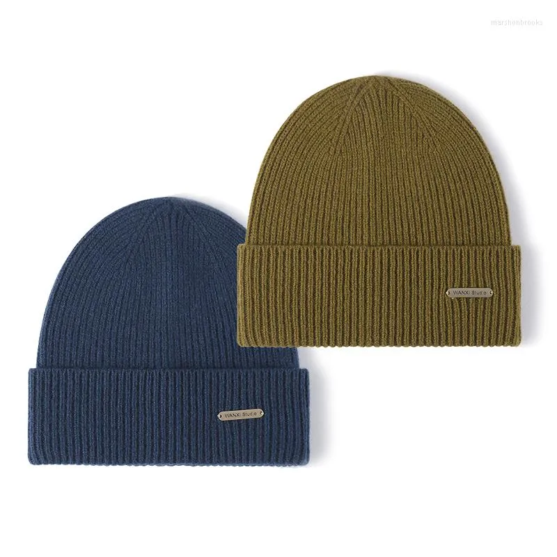 Beretten wollen winterhoeden voor vrouwen mannen zachte warme beanie casual solide volwassen dekdopput