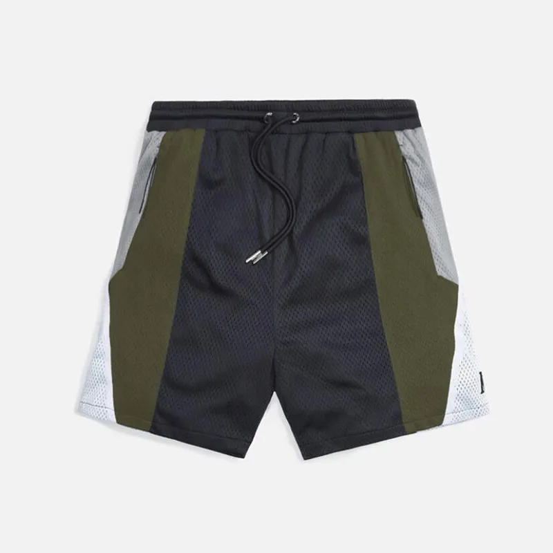 Summer Men New Mesh Oddychający siłownia ćwiczenia fitness jogging sporty luźne 3-punktowe spodnie mody szwy plaża