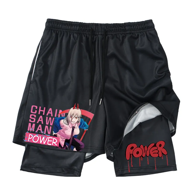 Anime Chainsaw Power Print 2 In 1 Mens And Workout Spandex Shorts For Gym,  Running, And Fitness Training Quick Dry Compression And Stretchy Design  From Clothingforchoose, $17.88