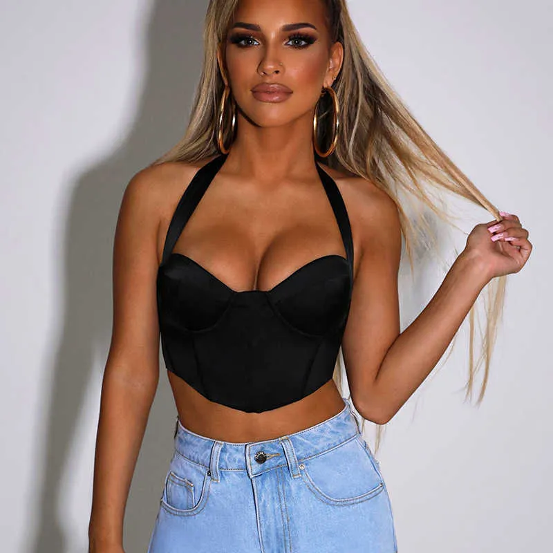 Sleeveless Corset Crop Top Sexy Backless Bandage Tank, Solid Color, Tight  Fitting for Parties Dates Women's Fashion