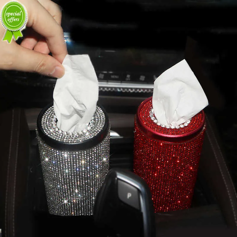 New Bling Crystal Car Tissue Box Creative Diamond Paper Towel Tube Auto Tissue Paper Holder Case Home for Girls Car Accessories