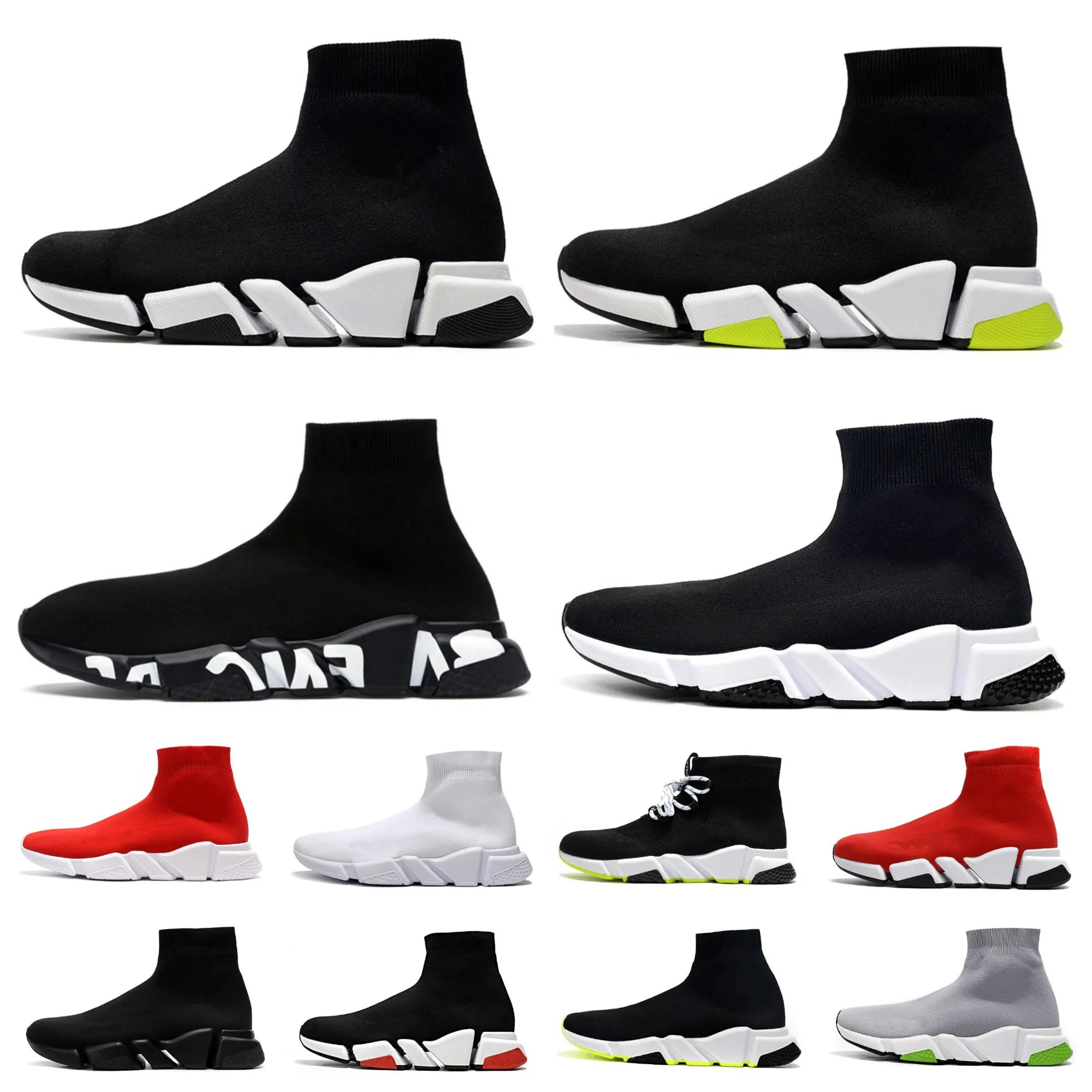 مصمم أحذية للنساء للرجال الجوارب غير الرسمية الجوارب المحبوكة ثلاثة أسود أبيض رمادي رمادي سبعة أحذية رياضية أحذية رياضية في الهواء الطلق
