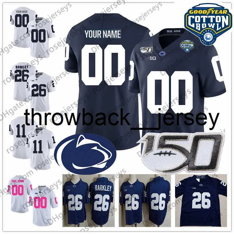 thr Custom PSU Penn State Nittany Lions Football Jersey Sean Clifford KJ Hamler Jahan Noah Cain Dotson Parsons Freiermuth Ford Cotton Bowl 150TH