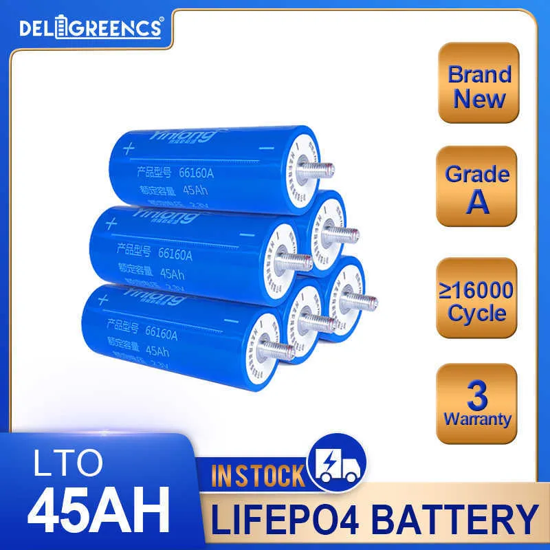Brandneue LTO-Batterie 45Ah 12PCS Entladung 10C 450A Lithium-Titanat-Zellen DIY 12V 48V für niedrigtemperaturbeständiges Auto-Audio