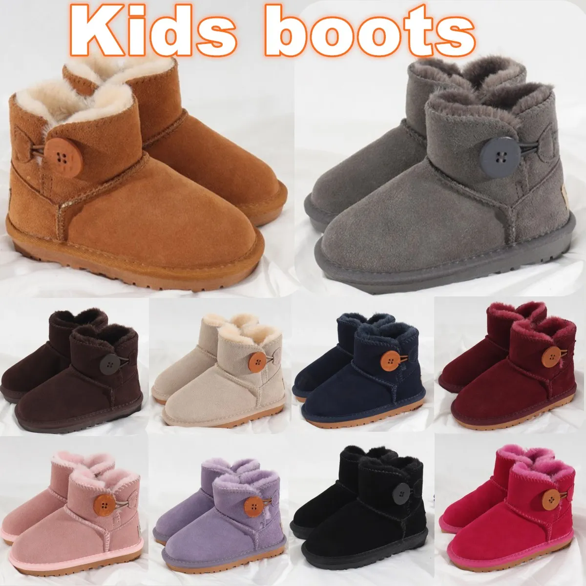 Småbarn spädbarn stövlar barn stövlar australien mini snö stövel varma skor designer pojkar flickor sko halv barn sneaker baby ungdom klassisk vinterskoskor