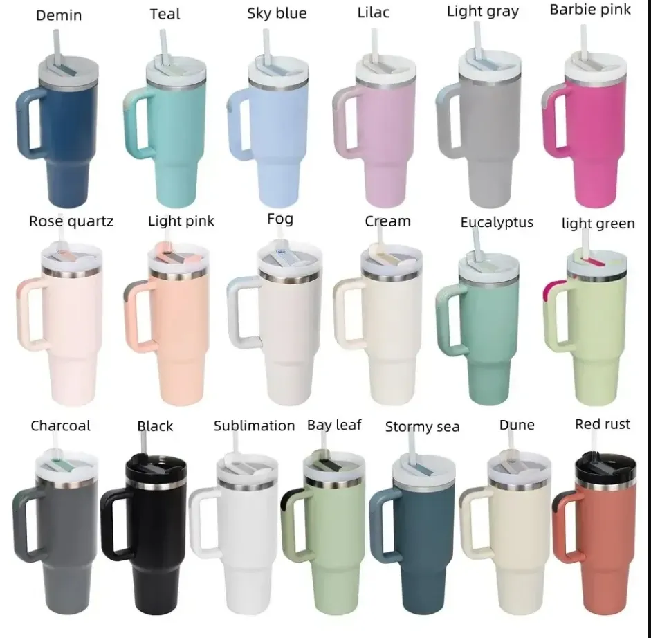 40OZ  Cups H2.0 With LOGO Adventure Quencher 2nd Generation Tumblers Handle Lids And Straws Car Mugs vacuum Insulated Drinking Water Bottle 0521