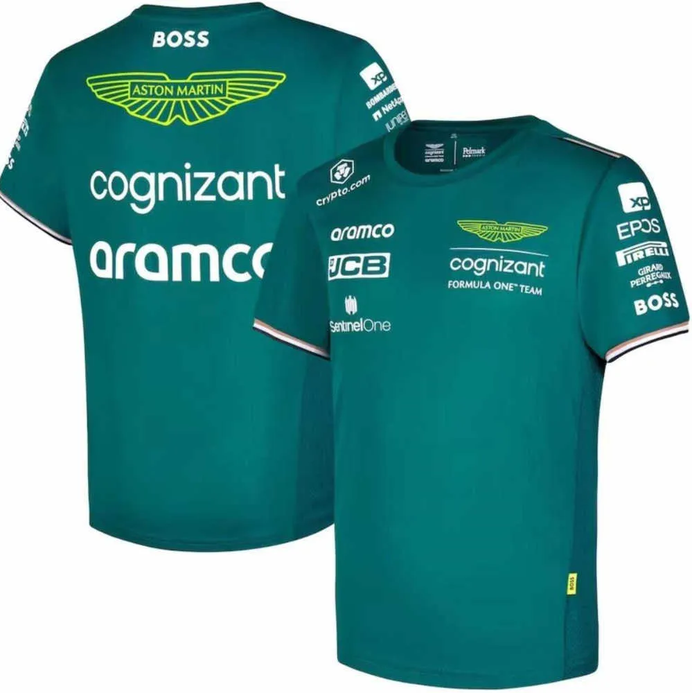 Aston Martin Aramco Cognizant F1 Polos Oficjalny zespół Polo Summer Summer Men's Casual Szybkie suszące krótkie rękawy 25ess