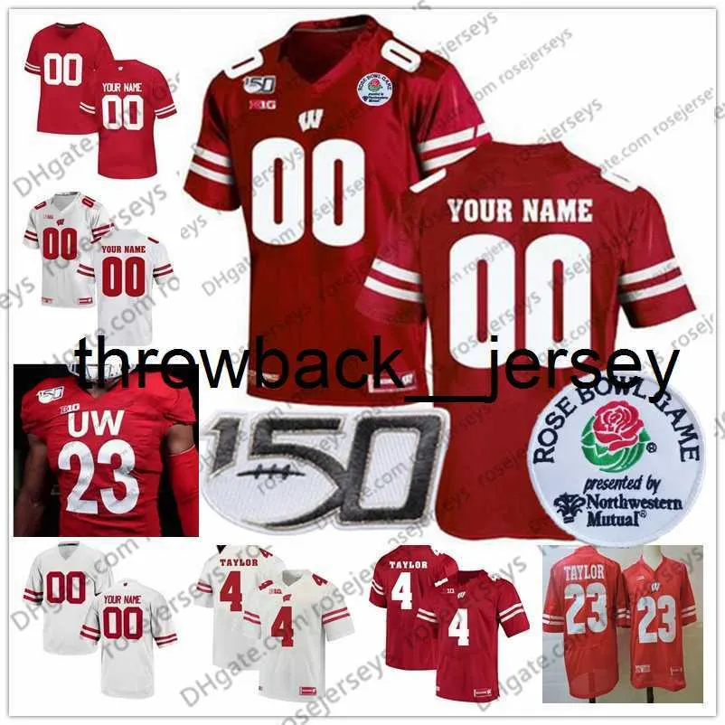 thr özel Wisconsin 2020 Futbol 150. Gül Kase #17 Jack Coan 23 Jonathan Taylor 4 AJ 87 Quintez Cephus Erkek Gençlik Çocuk Jersey 4xl