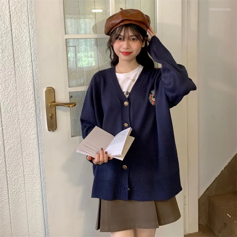 Chandails pour femmes College Style Ins Lazy Loose Sweater Femmes Japonais Kawaii Ulzzang Vintage Femme Coréen Harajuku Vêtements Pour Femmes