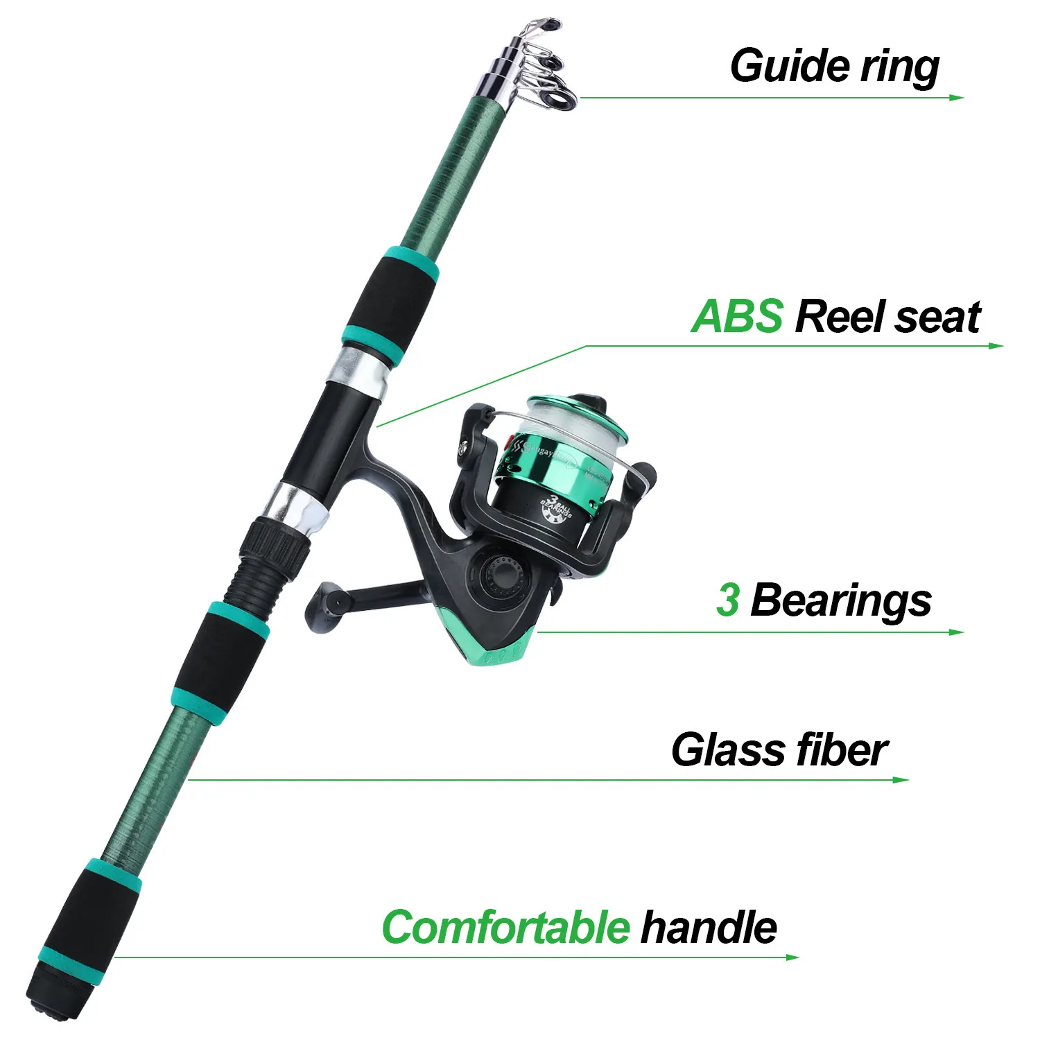 Sougayilang Kids Fishing Pole Set Full Kit With Telescopic Rod