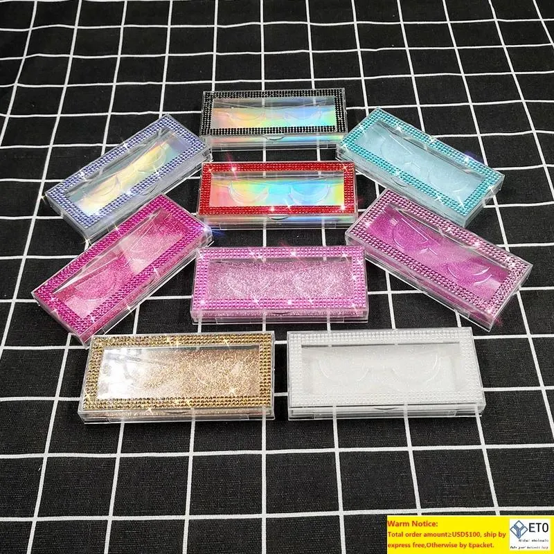 YENİ 20 PCS Glitter Rhinestone Kirpik Ambalaj Kutusu Kirpik Boş Kutular Ambalaj 3D Mink Kirpikleri Manyetik Kılıf Toplu