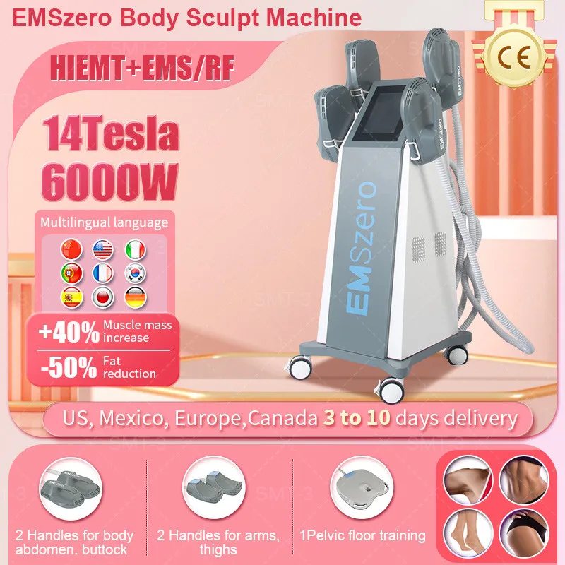 2023 Novo EMSzero 14 Tesla Hi-emt Neo Nova EMS Almofadas de estimulação de construção muscular para emagrecimento corporal opcional Equipamento para queima de gordura pélvica