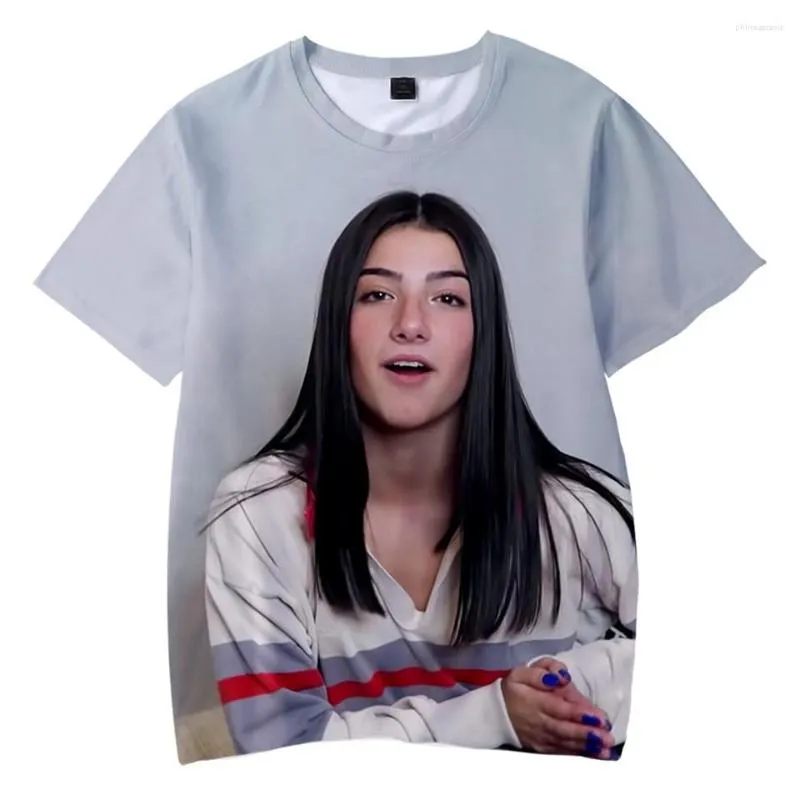 Мужские футболки для мужчин/женского короткого рукава футболка Charli Damelio Merch Harajuku негабаритные футболки Tops