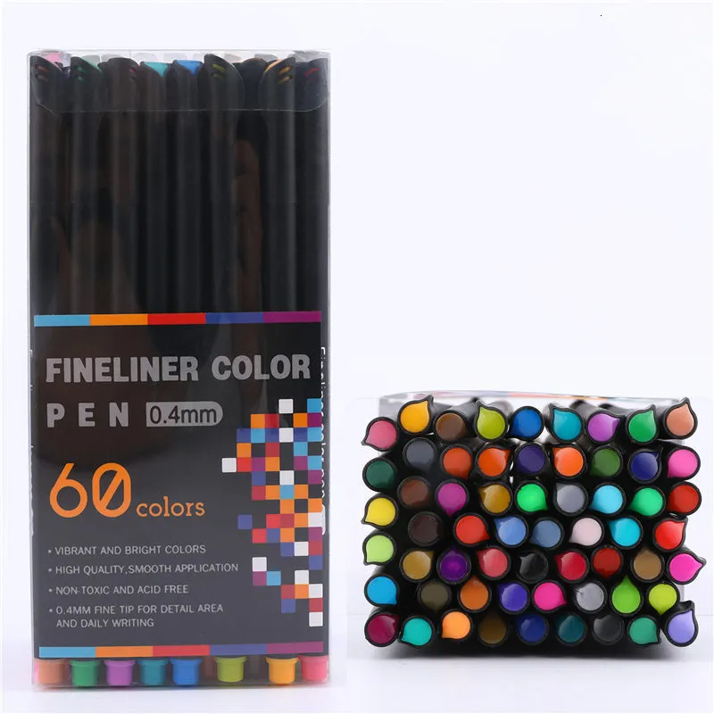 Wholesale Feneliner Color Pen Set With 0.4mm Liner Brush And Micron For  Caligraphy, Graffiti, And Art Includes 12/24/36/48/60 Paint Brush Markers  And Pencils 230605 From Pong09, $28.2