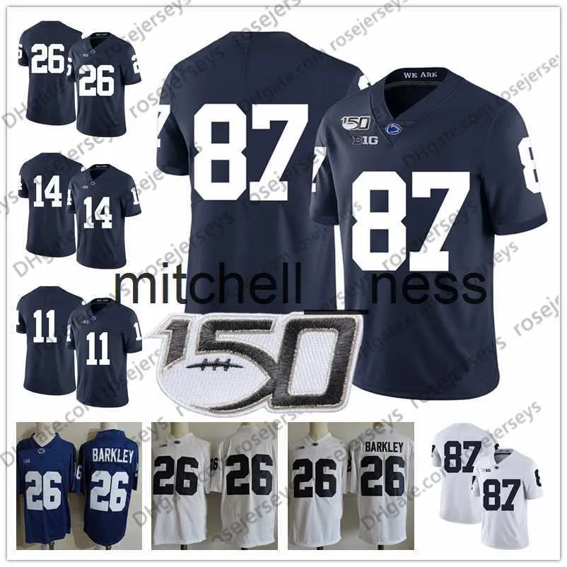 MIT8 2019 Penn State Nittany Lions #3 Ricky Slade 21 Noah Cain 38 Lamont Wade 87 Pat Freiermut 99 Yetur Gross-Matos NCAA 150th Jersey