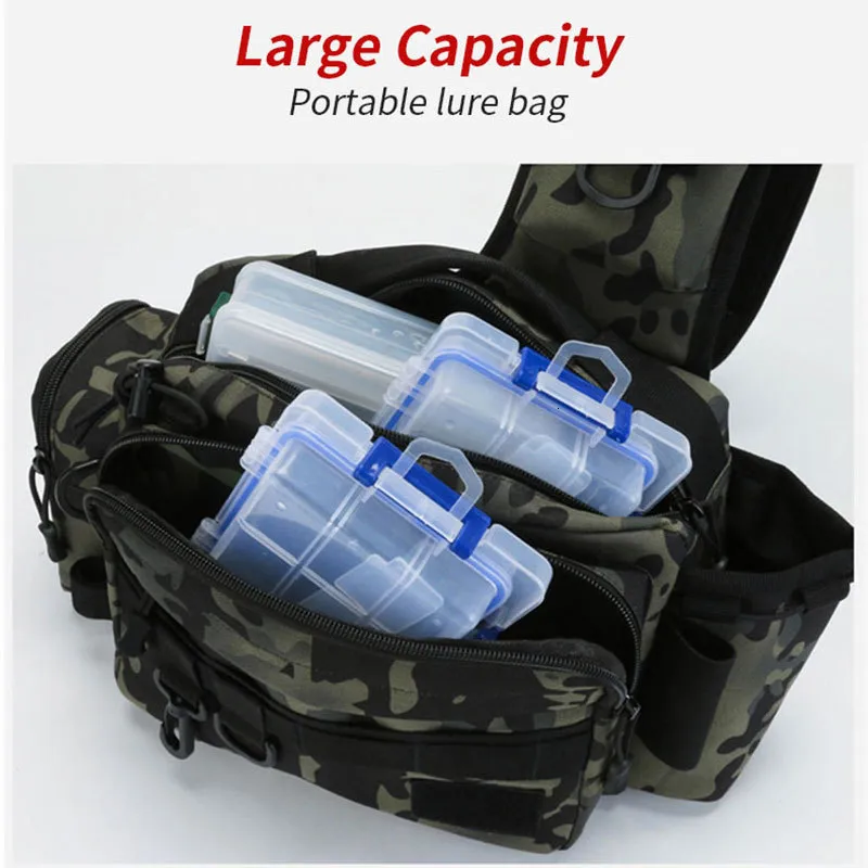 Portable Multifunctional Canvas Fishing Shoulder Bag Pack Fishing Tackle  Bag Fishing Lure Reel Bag Pouch Case for Rods - AliExpress