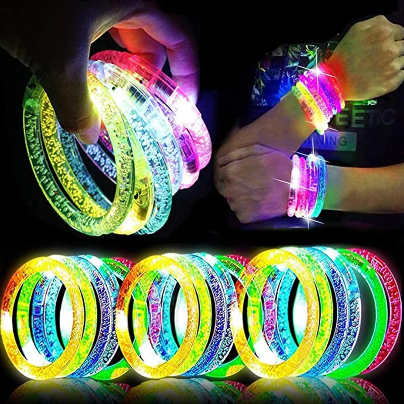 LED RAVE TOY Glow Sticks Armband Party Supplies In the Dark LED Flashing Wrist Luminous Bangle Armband Light Up Toys Wedding Deco 230605