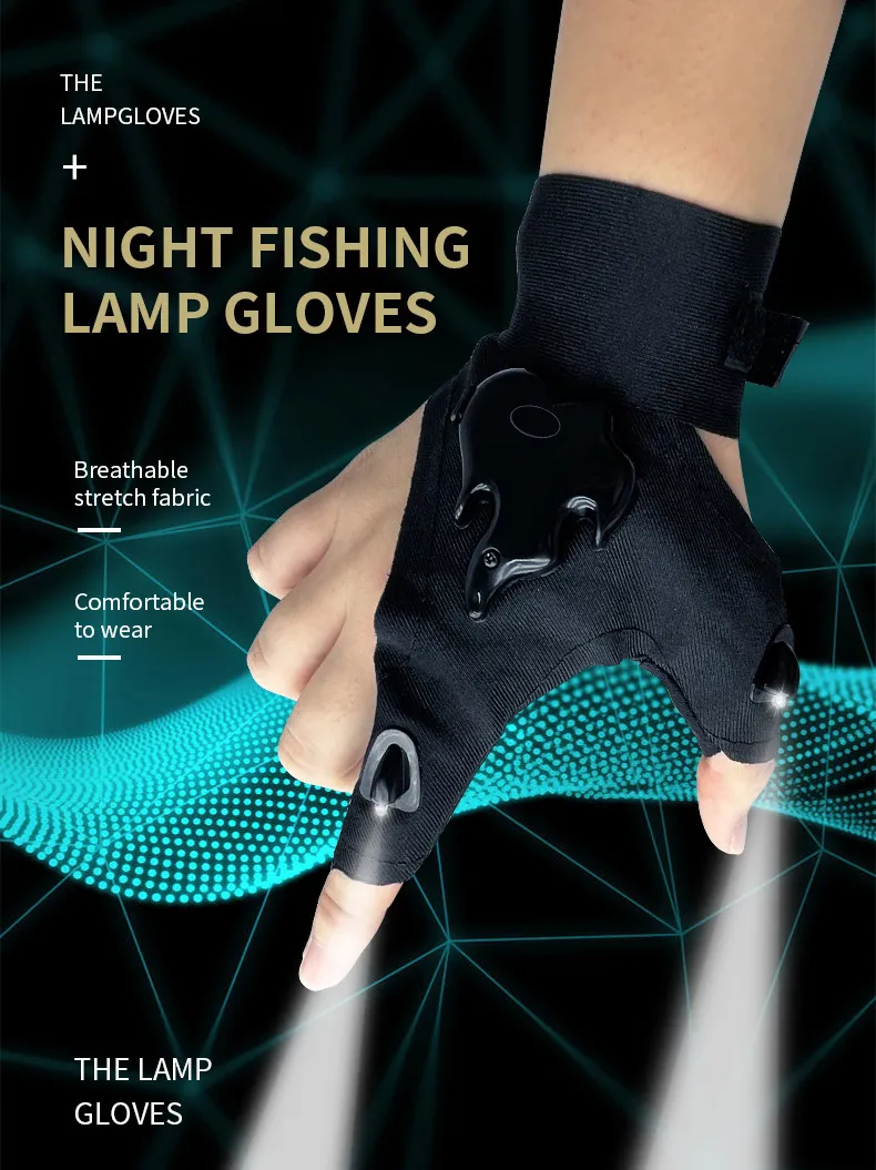 Comprar Linterna LED guantes recargables manos libres luz Halloween Navidad  Gadgets herramientas Camping pesca