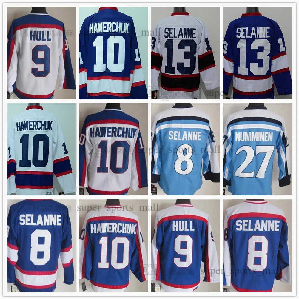 1974-1999 영화 레트로 CCM 하키 저지 8 Teemu Selanne 13 Teemu Selanne 10 Dale Hawerchuk 9 Bobby Hull 11 Koivu 27 Teppo Numminen 빈티지 자수 유니폼