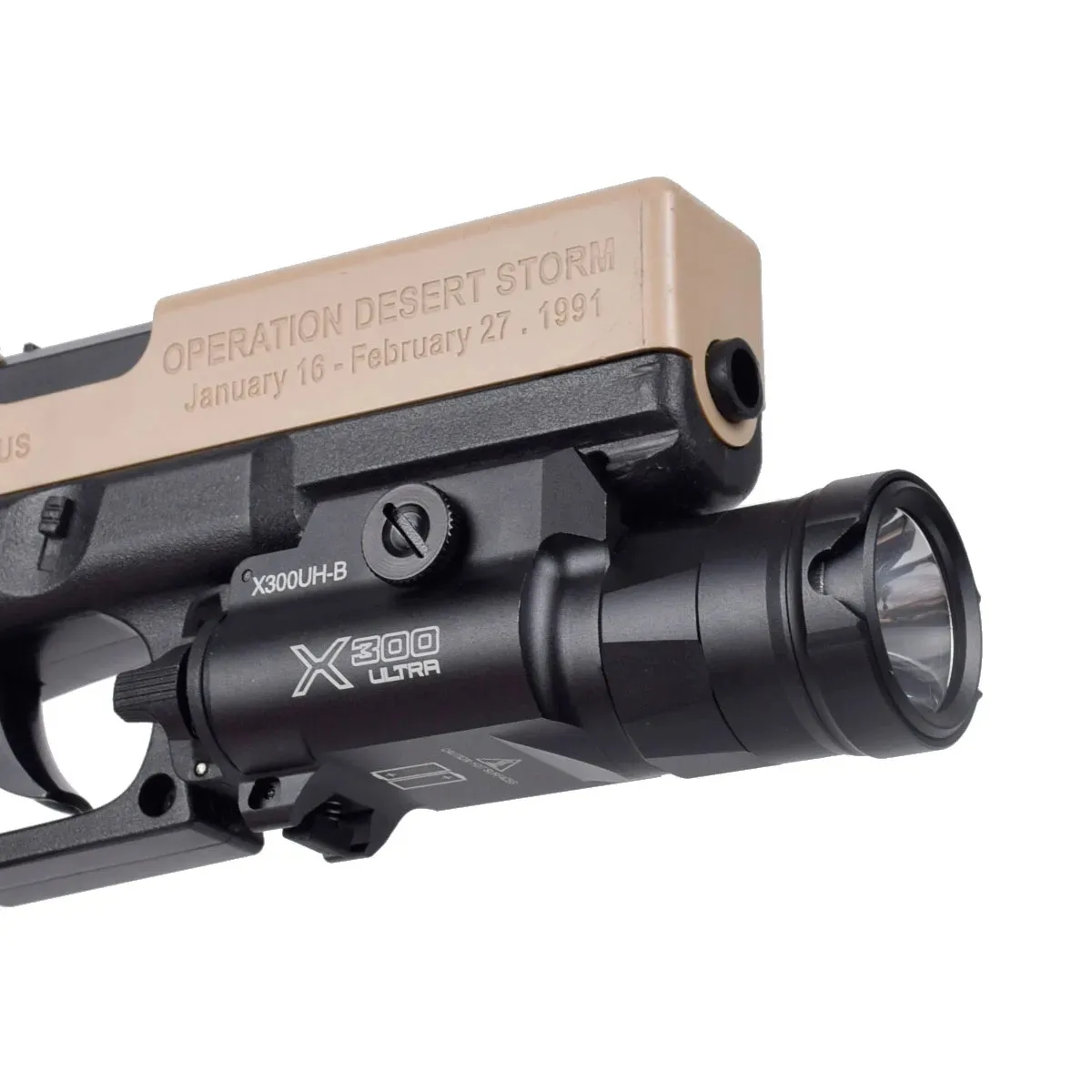 Lumière tactique MASTERFIRE étui lumière X300UH-B X300 lampe de poche pistolet chasse torche pour avec 20mm Rail-Tan