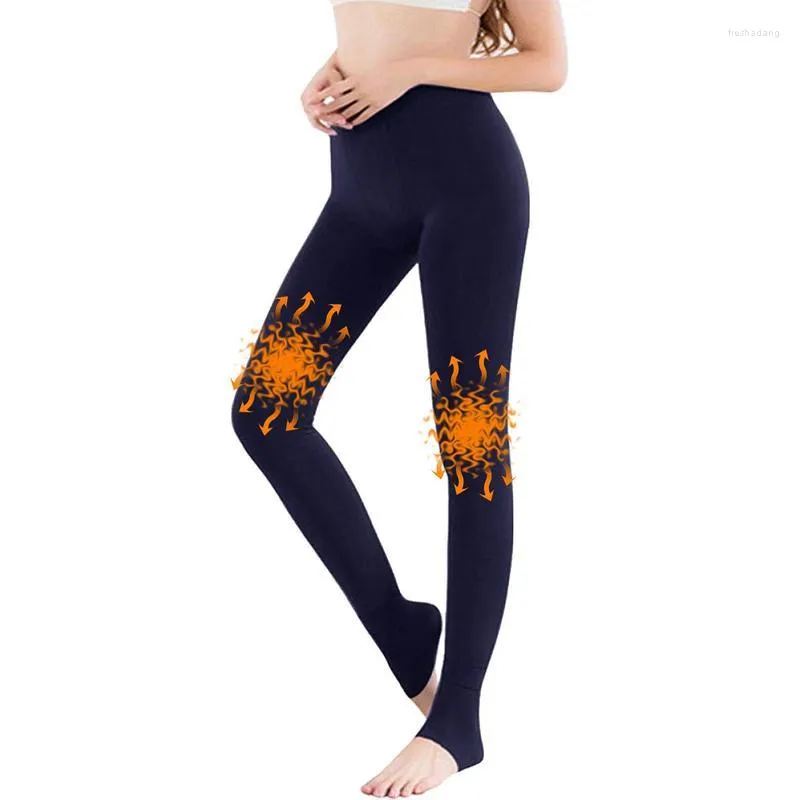 Leggings pour femmes pour temps froid femmes hiver taille haute doux Stretch contrôle du ventre pantalons de Yoga doublé polaire minceur