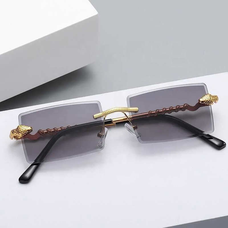 James Oro Design Diamond Cut Sunglasses Rimless Luxury Rimless Brand Design Sunglasses 2022 High Quality Men Shades Zonnebril