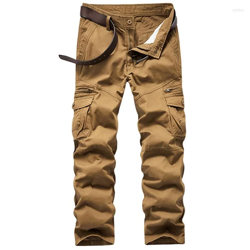 Pantaloni da uomo Moda stile militare Tactical Cargo Uomo Casual Pantaloni larghi larghi e dritti Streetwear Tasche Abbigliamento