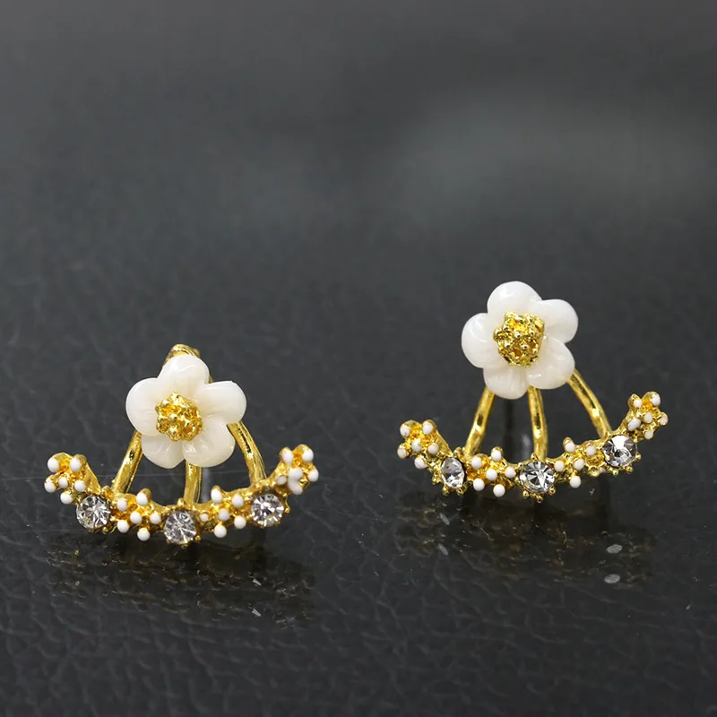 Boucles d'oreilles luxueuses en argent s925 pour femmes Plaqué or 18 carats Simple Boucles d'oreilles en cristal brillant pour femmes