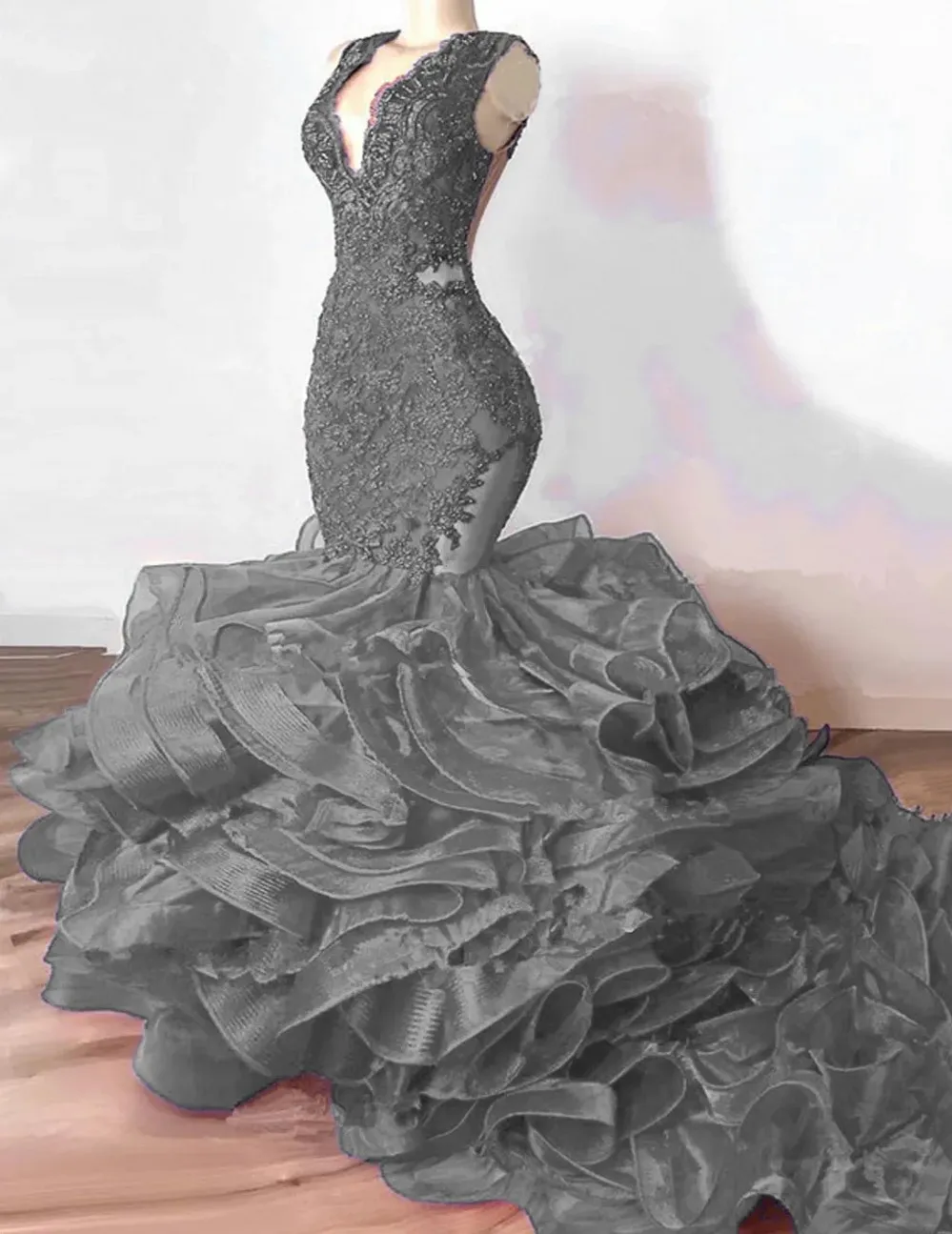 Grey puffy dress hotsell