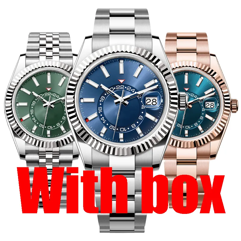 Mens Watch Designer Watches High Quality SKY Top Automatic Mechanical movement Watches With box Stainless Steel Luminous Fashion Business Waterproof Wristwatch