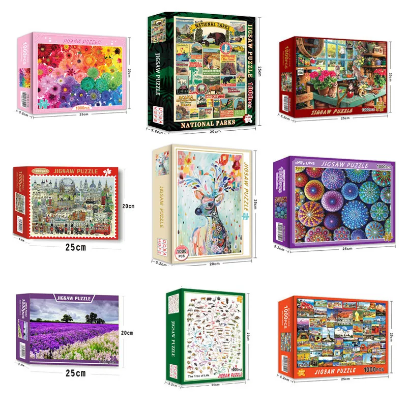 Puzzle 3D za 1000 sztuk papierowe układanie edukacyjne intelektualne dekompresowanie DIY Puzzle Toys Prezent 230605