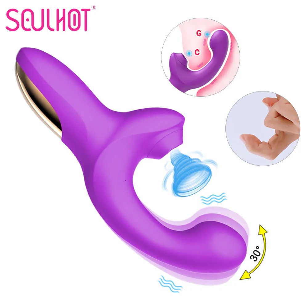 Sex Toy Massager 20 Modes Clitoral Sucking Vibrator Vacuum Clit Stimulator Powerful Dildo Masturbation Mimic Finger Wiggling Toys for Women