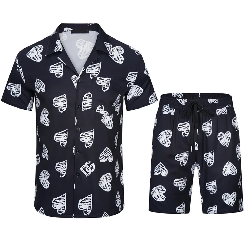 2 Summer Fashion Mens Tracksuits Hawaii Beach Pants Set Designer Shirts Printing Leisure Shirt Man Slim Fit Styrelsen Kort ärm Korta stränder TZ14
