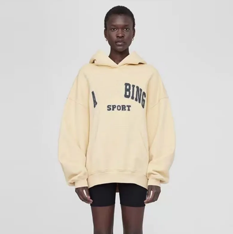 Ab Bing femmes concepteur Harvey sweats à capuche coton jaune col rond sweats amples Aninee mode pull à capuche