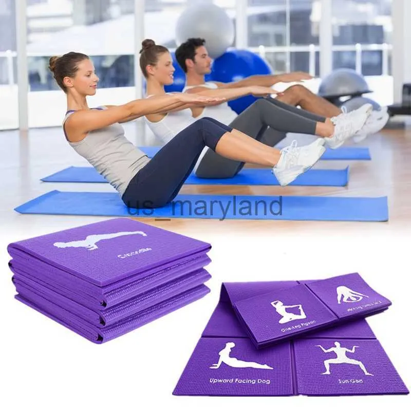 Maty do jogi 3/5/8mm Składany PVC Mata Pader Ćwiczenie Przenośna Gęsta Nieprzepustowa Gym Fitness Pilates Plaats Mat J230506