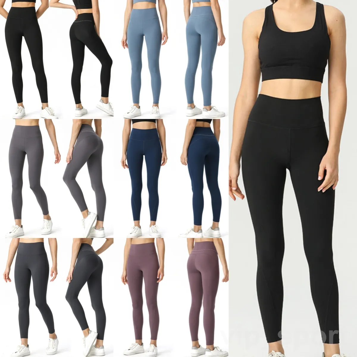 Lu Align Lu Womans Yoga Training Calças compridas calças de jogging finas senhora leggings nuas de secagem rápida treino comprimento total cintura alta nona pant nádegas viradas para cima