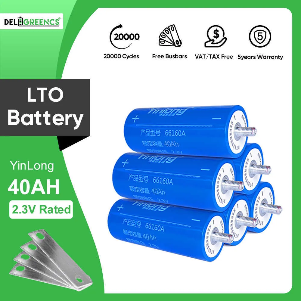 YinLong LTO Battery 40Ah 12PCS Lithium Titanate Cells DIY 12V 48V Original for E-bike Automobiles Buses Railroad Cars Car Audio